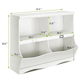 Kids Storage Unit Baby Toy Organizer Children Bookshelf Bookcase-White