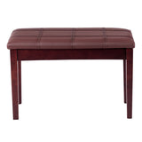 Solid Wood PU Leather Piano Double Duet Keyboard Bench