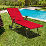 Outdoor Chaise Lounge Chair Rattan Lounger Recliner Chair