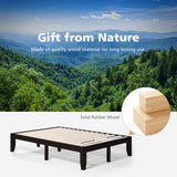 14 Inch Full Size Wood Platform Bed Frame with Wood Slat Support