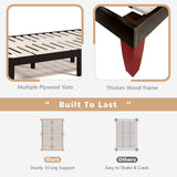 14 Inch Full Size Wood Platform Bed Frame with Wood Slat Support