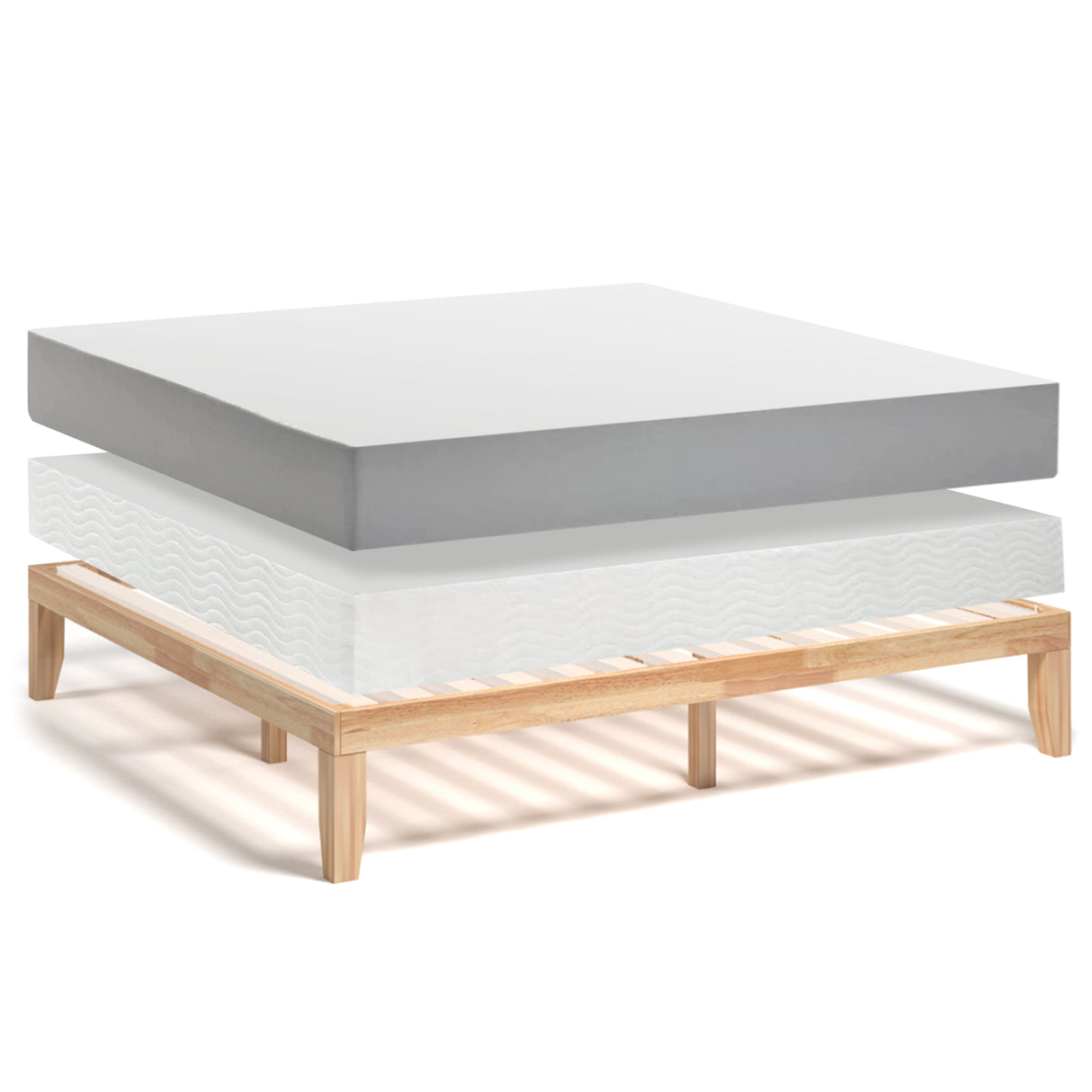 14 Inch King Size Wood Platform Bed Frame