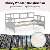 Twin Size Wooden Slats Daybed Bed with Rails
