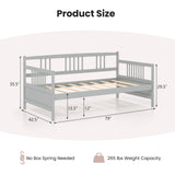 Twin Size Wooden Slats Daybed Bed with Rails