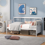 Twin Size Wooden Slats Daybed Bed with Rails
