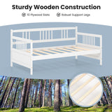 Twin Size Wooden Slats Daybed Bed with Rails