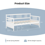Twin Size Wooden Slats Daybed Bed with Rails