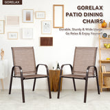 2 Pcs Patio Chairs Outdoor Dining Chair with Armrest