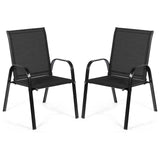 2 Pcs Patio Chairs Outdoor Dining Chair with Armrest