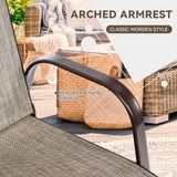 2 Pcs Patio Chairs Outdoor Dining Chair with Armrest