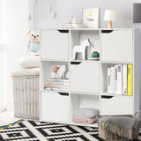 Free Standing 9 Cube Storage Wood Divider Bookcase for Home and Office