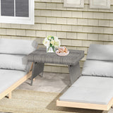 Folding PE Rattan Side Coffee Table Patio Garden Furniture