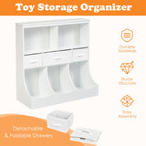 Freestanding Combo Cubby Bin Storage Organizer Unit W/3 Baskets