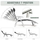 Adjustable Outdoor Lightweight Folding Chaise Lounge Chair with Pillow