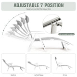 Adjustable Outdoor Lightweight Folding Chaise Lounge Chair with Pillow