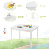 5 pcs Kids Pine Wood Multicolor Table Chair Set