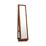 360Â° Rotatable 2-in-1 Lockable Jewelry Cabinet with Full-Length Mirror