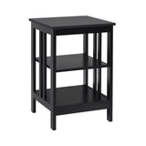 2 Pieces 3-Tier Nightstand with Reinforced Bars and Stable Structure