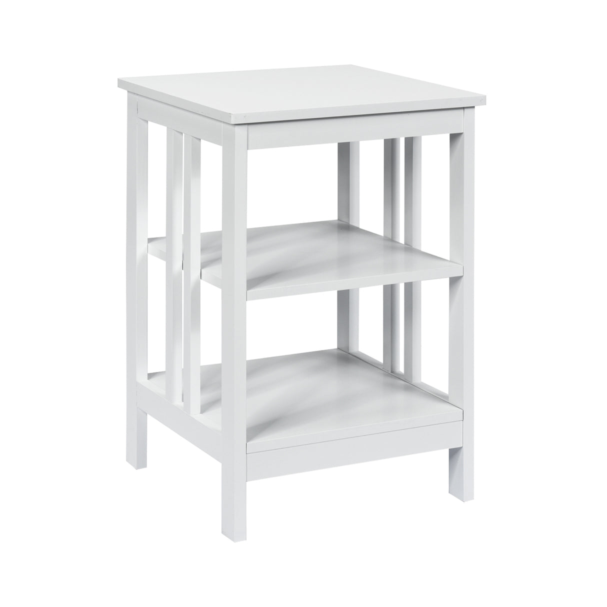 2 Pieces 3-Tier Nightstand with Reinforced Bars and Stable Structure
