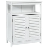Wood Freestanding Bathroom Storage Cabinet with Double Shutter Door
