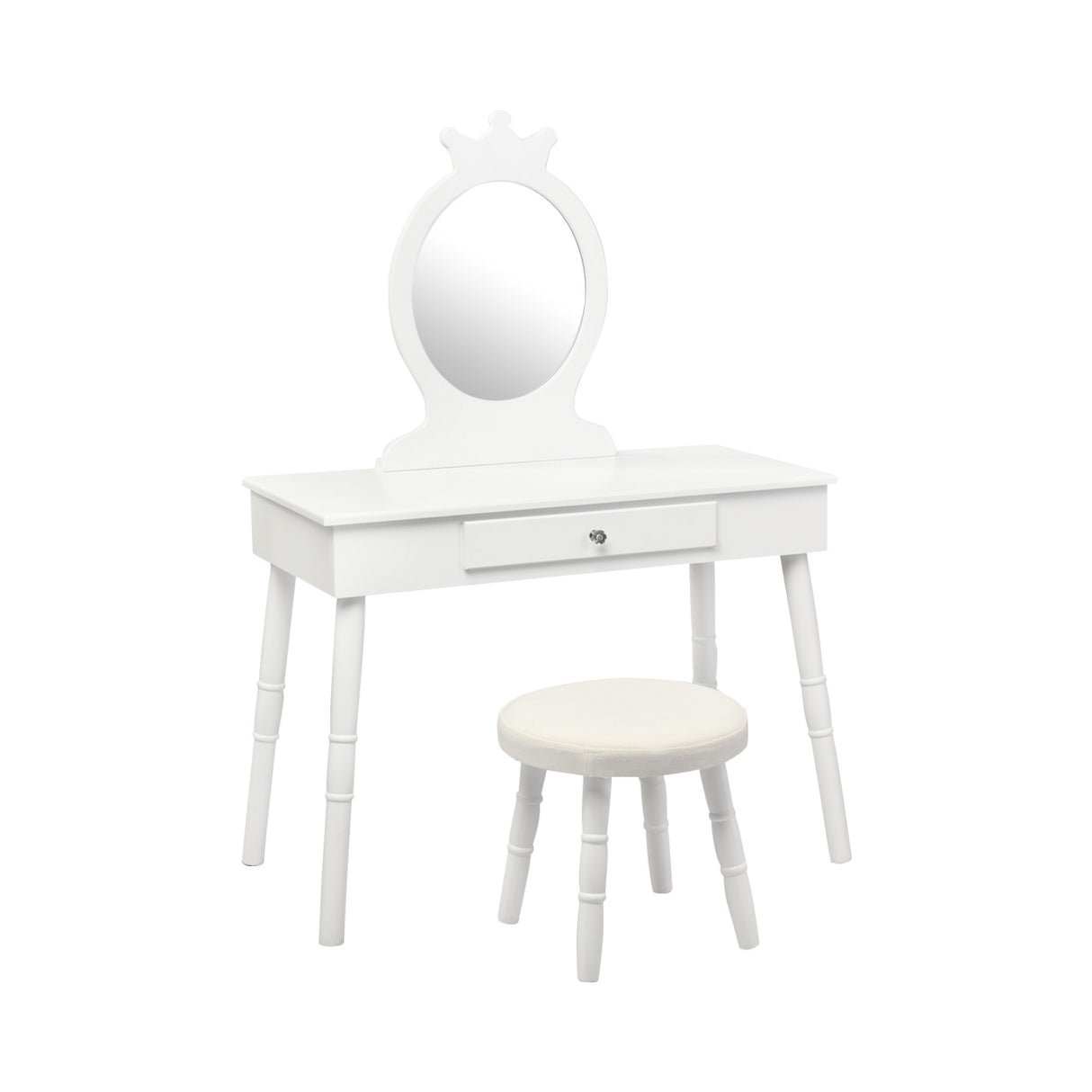 Kids Vanity Makeup Table and Chair Set Make Up Stool