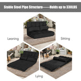 6-Position Foldable Floor Sofa Bed with Detachable Cloth Cover