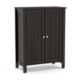 2-Door Bathroom Floor Storage Cabinet with Adjustable Shelf