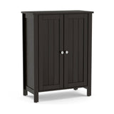 2-Door Bathroom Floor Storage Cabinet with Adjustable Shelf