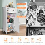 Wooden Storage Free-Standing Floor Cabinet with Drawer and Shelf