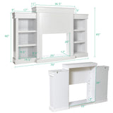70 Inch Modern Fireplace Media Entertainment Center with Bookcase