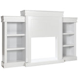 70 Inch Modern Fireplace Media Entertainment Center with Bookcase