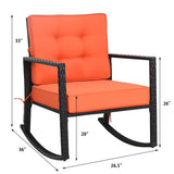 Patio Rattan Rocker Outdoor Glider Rocking Chair Cushion Lawn