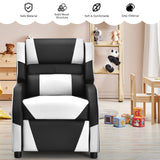 Kids Youth PU Leather Gaming Sofa Recliner with Headrest and Footrest