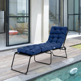 Outdoor Lounge Chaise Cushion with String Ties for Garden Poolside