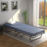 Portable Folding Bed with Memory Foam Mattress and Sturdy Metal Frame Made in Italy