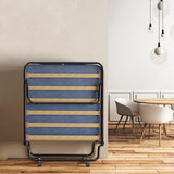 Portable Folding Bed with Memory Foam Mattress and Sturdy Metal Frame Made in Italy