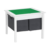 2-in-1 Kids Double-sided Activity Building Block Table with Drawers