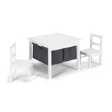 2-in-1 Kids Activity Table and 2 Chairs Set with Storage Building Block Table