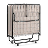 Rollaway Guest Bed with Sturdy Steel Frame and Memory Foam Mattress Made in Italy