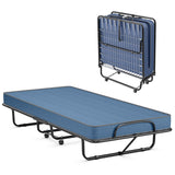 Rollaway Guest Bed with Sturdy Steel Frame and Memory Foam Mattress Made in Italy