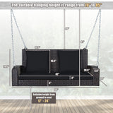 2-Person Patio Rattan Porch Swing with Cushions