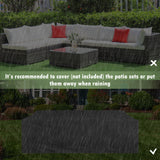 7 Pieces Patio Rattan Furniture Set Sectional Sofa Garden Cushion