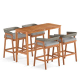 3 Pieces Patio Counter Height Bar Set with 2 Cushioned Barstools