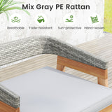 3 Pieces Patio Counter Height Bar Set with 2 Cushioned Barstools