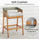 3 Pieces Patio Counter Height Bar Set with 2 Cushioned Barstools