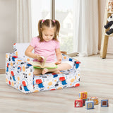 2-in-1 Convertible Kids Sofa with Velvet Fabric