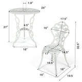 Outdoor Cast Aluminum Patio Furniture Set with Rose Design