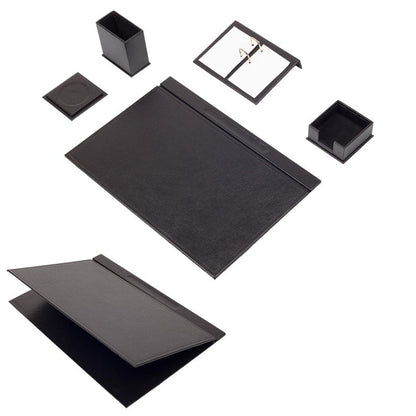 MOOG Leather Desk Set-5 Accessories -Black- 5 PCS