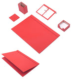 MOOG Leather Desk Set-5 Accessories -Green - 5 PCS