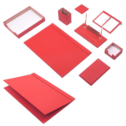 MOOG Leather Desk Set - Single Document Tray- Red - 10 PCS